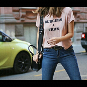 𝅺H&M Divided Burgers and Fries T-Shirt Size Medium